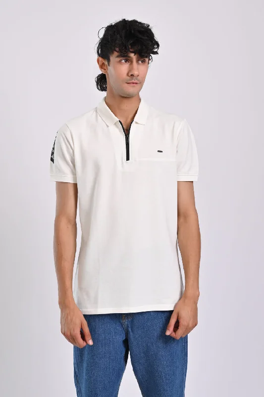 ZIP PLACKET CUT PANEL POLO