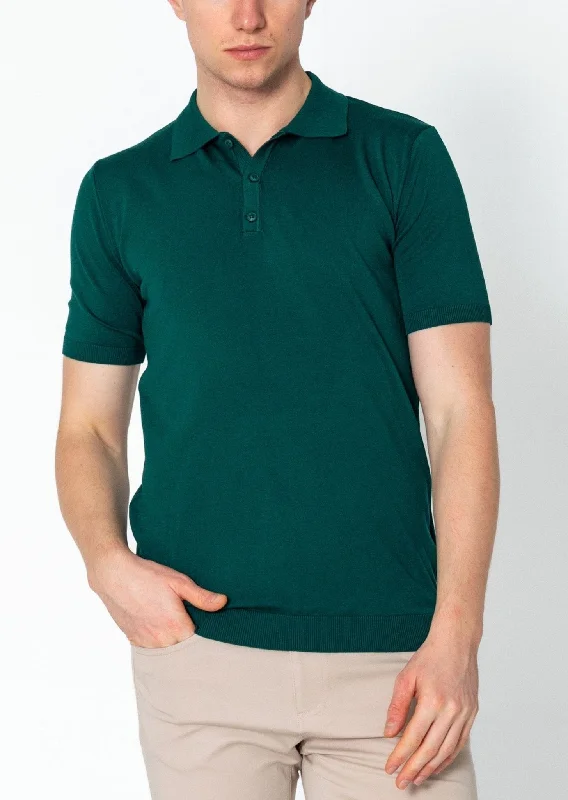 Lightweight Tonal-button Polo Tee - Green