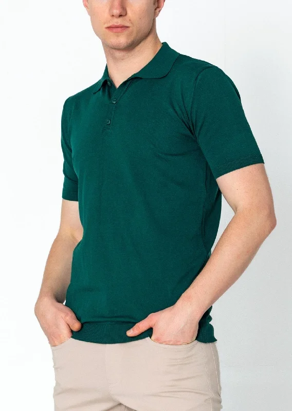 Lightweight Tonal-button Polo Tee - Green