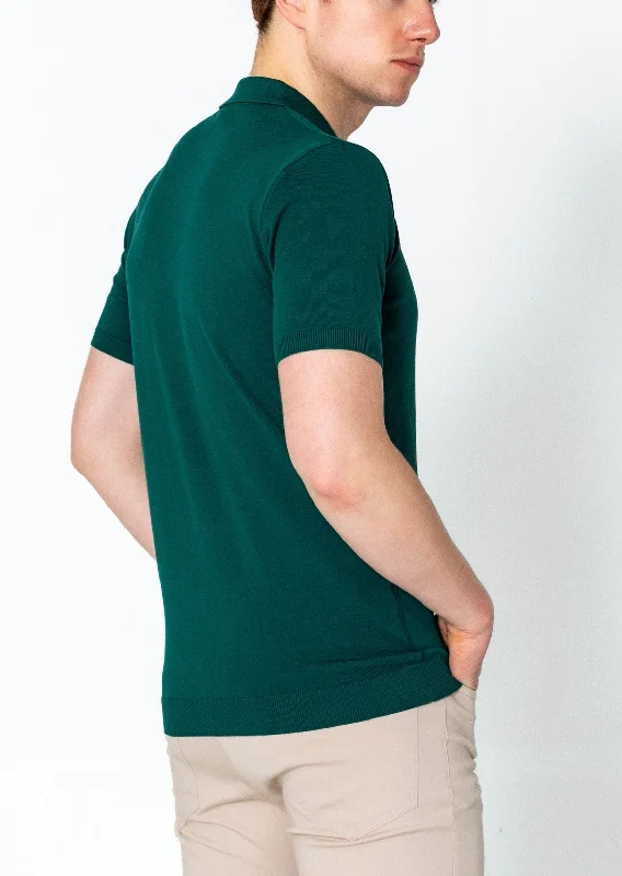 Lightweight Tonal-button Polo Tee - Green