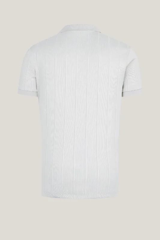 Fine Ribbed Polo Shirt - Off White