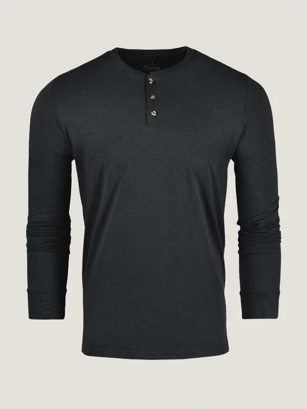 Black Long Sleeve Henley