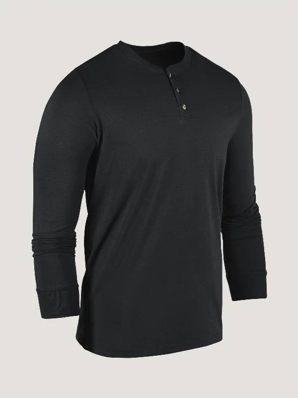 Black Long Sleeve Henley