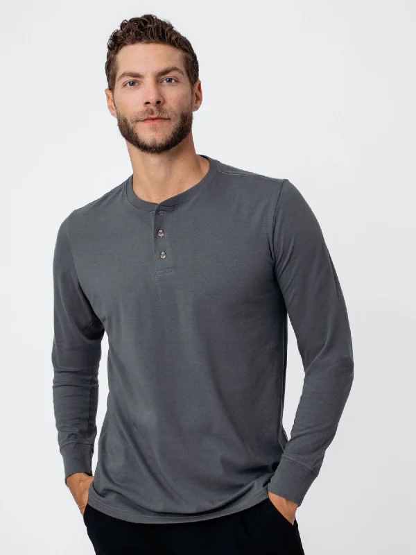 Carbon Grey Long Sleeve Henley