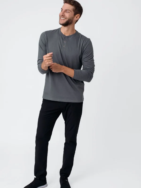 Carbon Grey Long Sleeve Henley