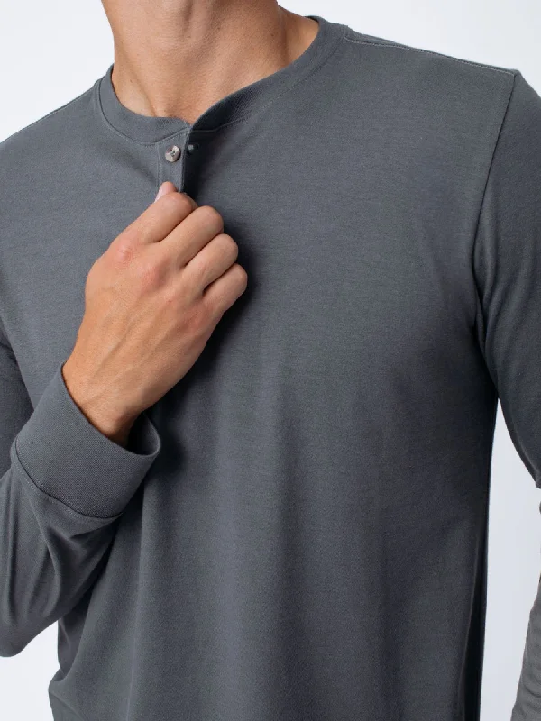 Carbon Grey Long Sleeve Henley