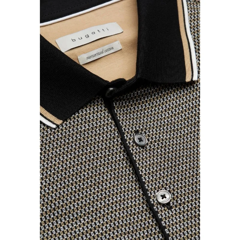 Bugatti -  Patterned Polo Shirt, Beige