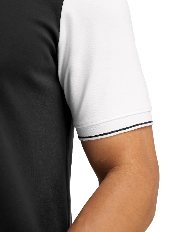 Cotton Three Button Polo - Black