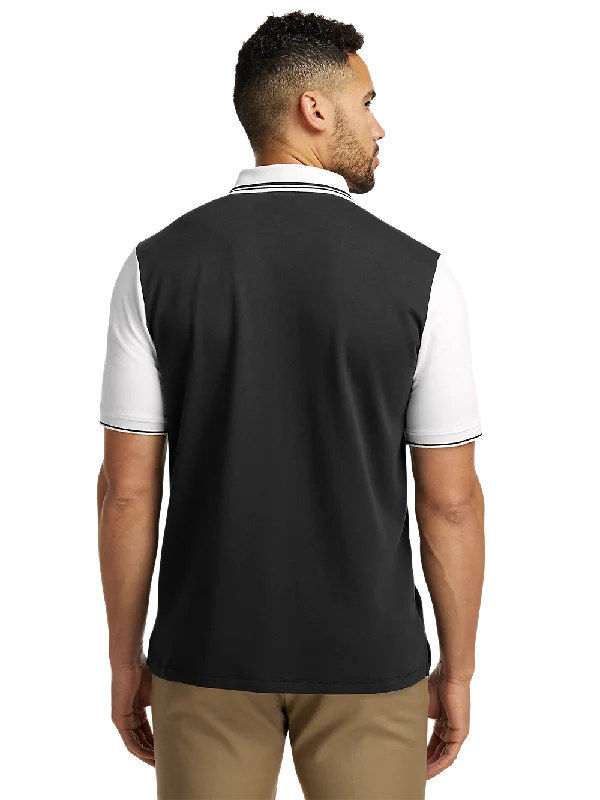 Cotton Three Button Polo - Black