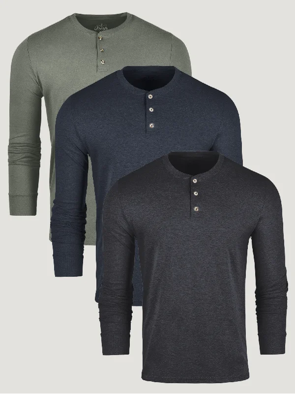 Foundation Long Sleeve Henley 3-Pack