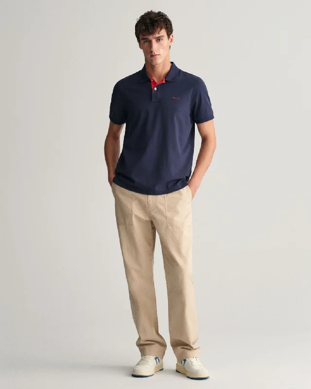 GANT - Contrast Pique SS Rugger Polo, Persian Blue