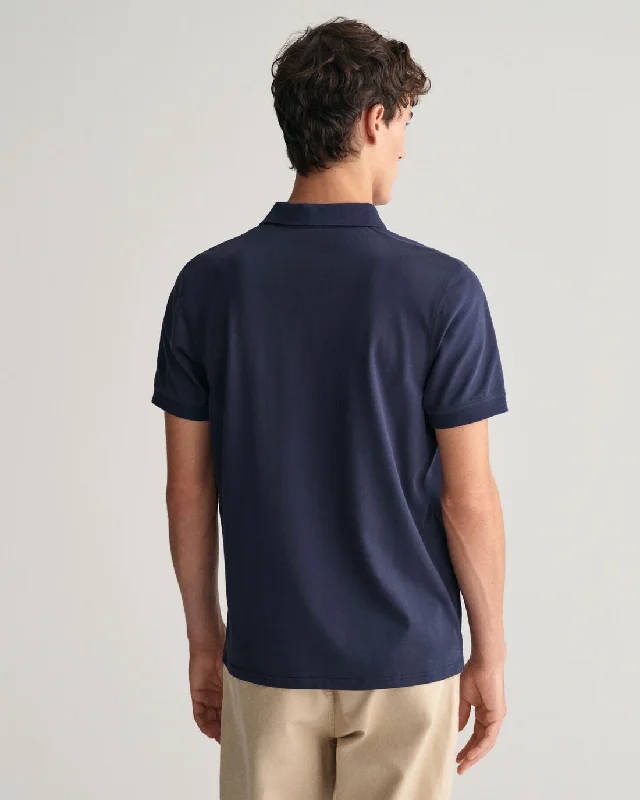 GANT - Contrast Pique SS Rugger Polo, Persian Blue