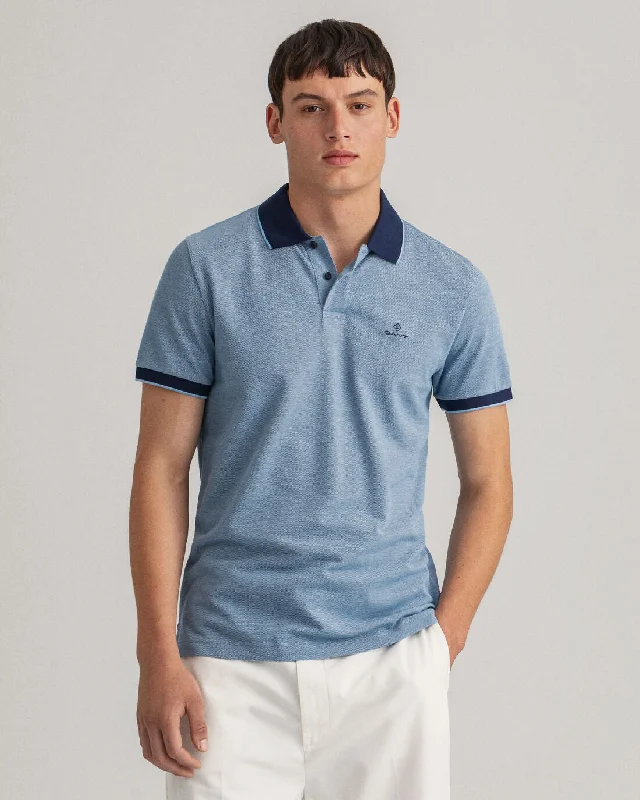 Gant - Oxford Pique SS Rugger, Silver Lake Blue