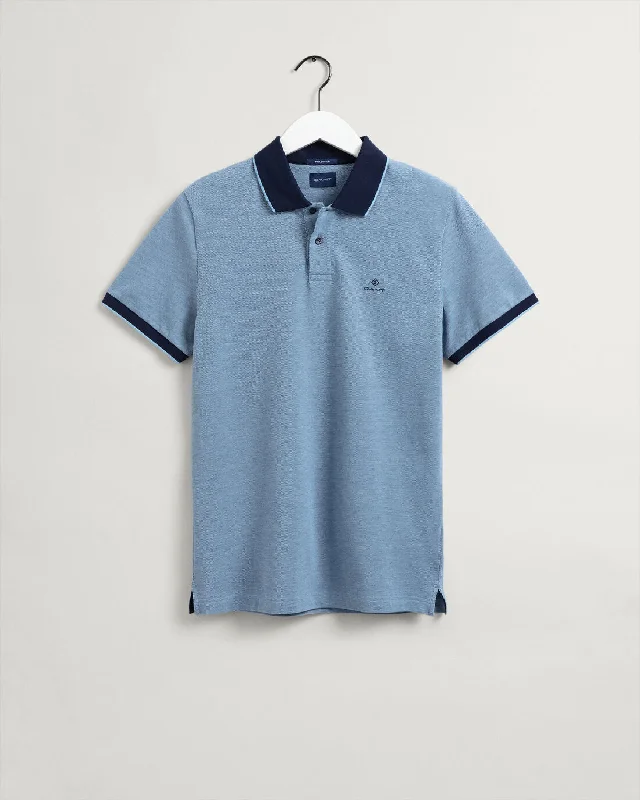 Gant - Oxford Pique SS Rugger, Silver Lake Blue