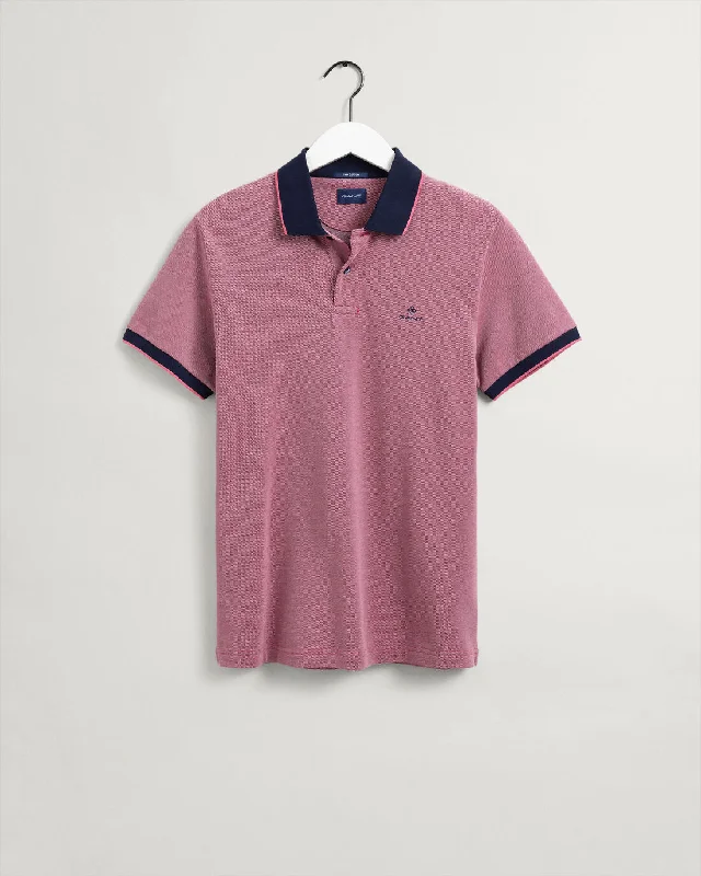 Gant - Oxford Pique SS Rugger, Sunset Pink (2XL only)