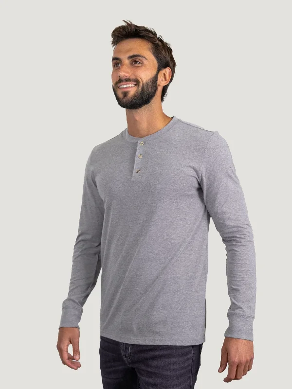 Heather Grey Long Sleeve Henley