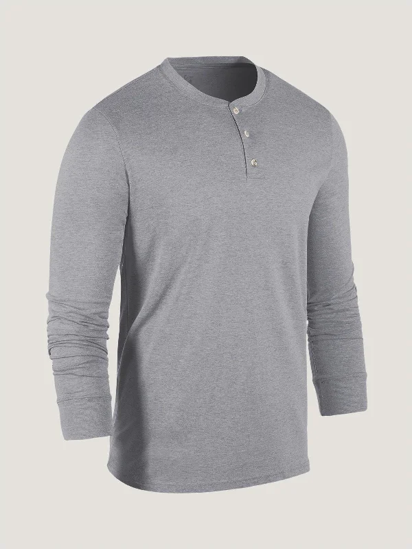 Heather Grey Long Sleeve Henley