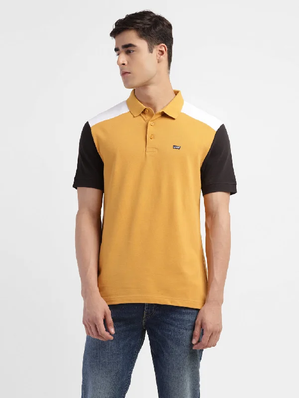 Men's Colorblock Slim Fit T-shirt Yellow