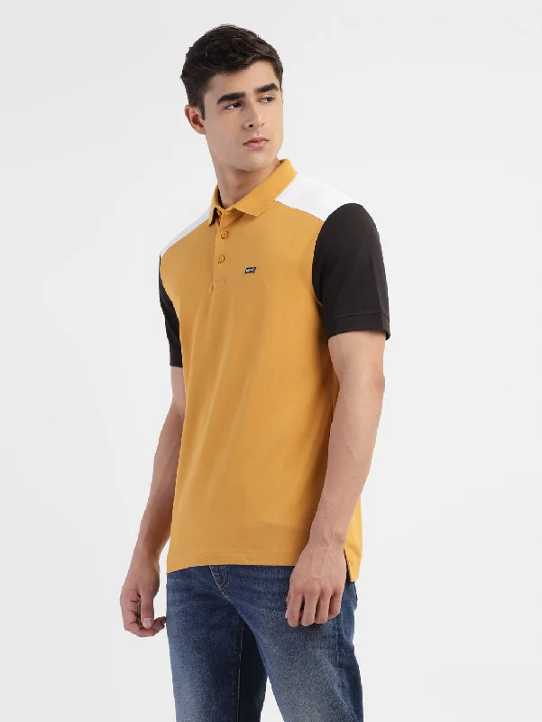 Men's Colorblock Slim Fit T-shirt Yellow