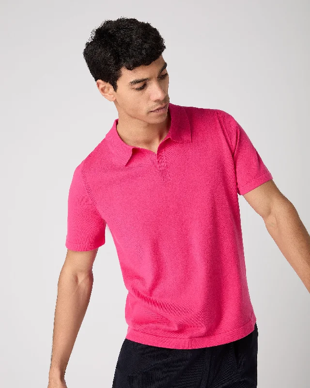 Men's Polo Cotton Cashmere T-Shirt Crush Pink