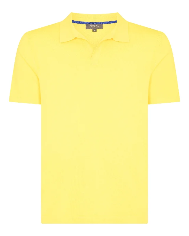 Men's Polo Cotton Cashmere T-Shirt Sunshine Yellow