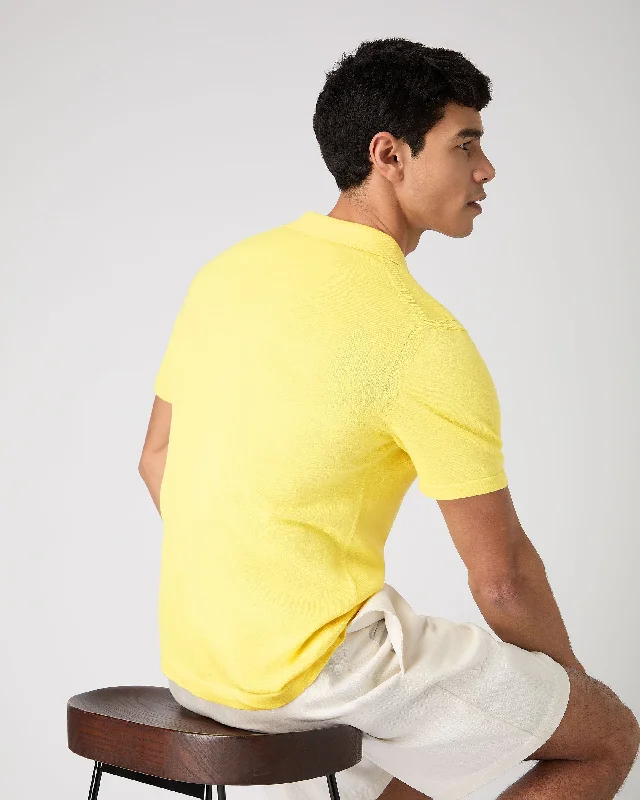 Men's Polo Cotton Cashmere T-Shirt Sunshine Yellow