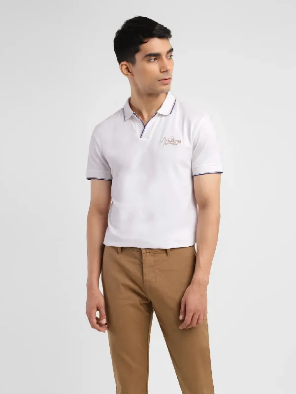 Men's Solid Slim Fit Polo T-shirt