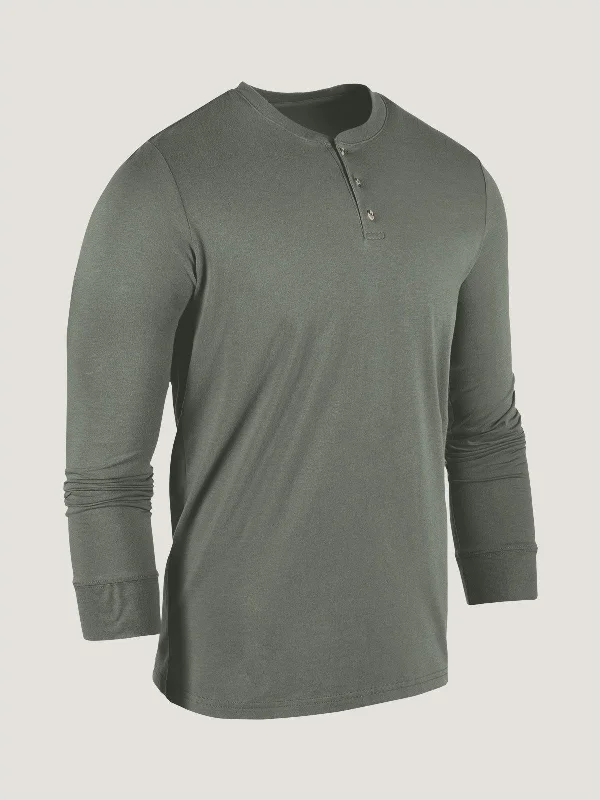 Mercury Green Long Sleeve Henley