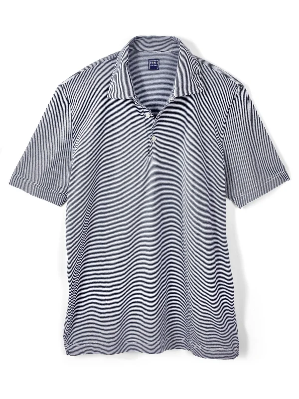 Mini Stripe Cotton Polo Shirt