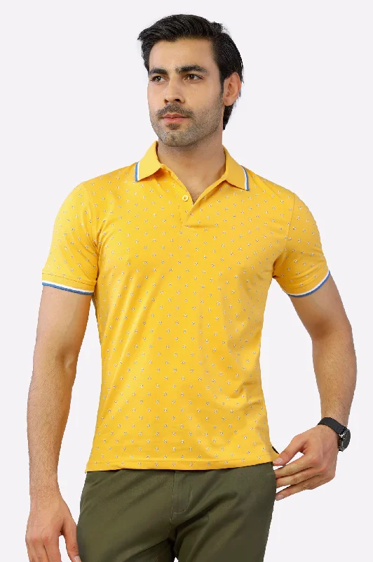 Yellow Printed Polo