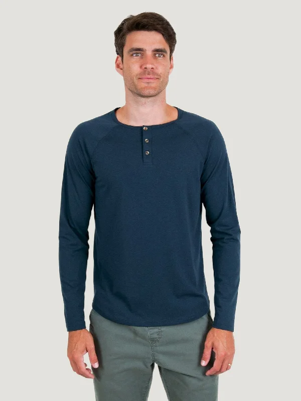 Navy Slim Fit Long Sleeve Henley