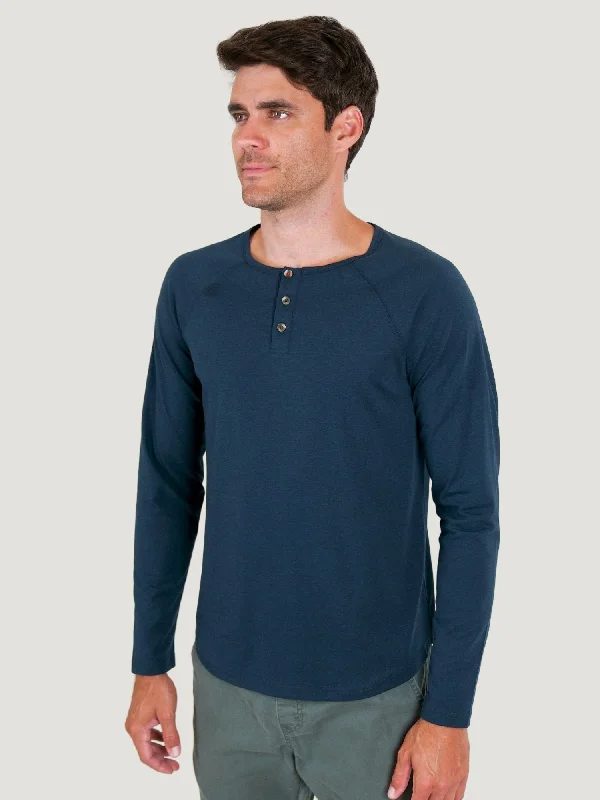 Navy Slim Fit Long Sleeve Henley