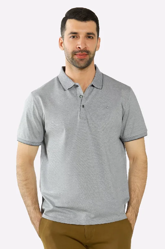 Light Grey Yarn Dyed Polo