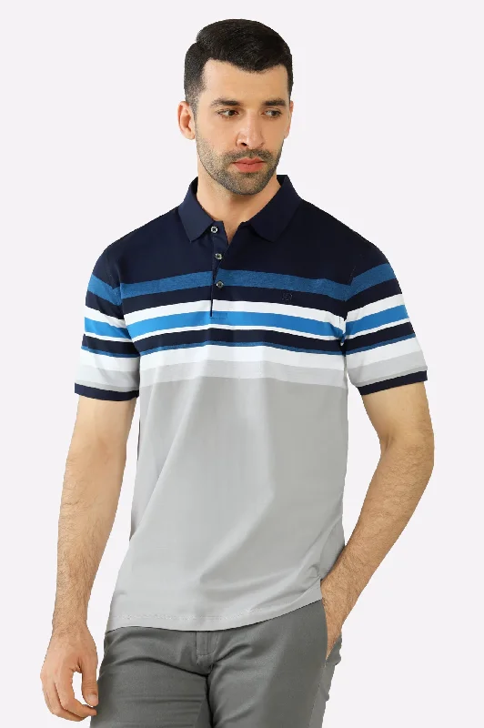 Navy Blue Yarn Dyed Polo