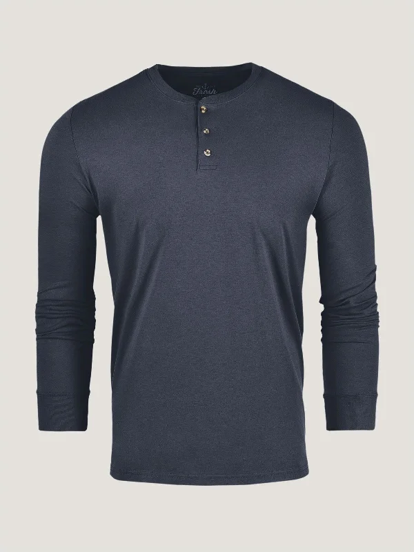 Odyssey Blue Long Sleeve Henley