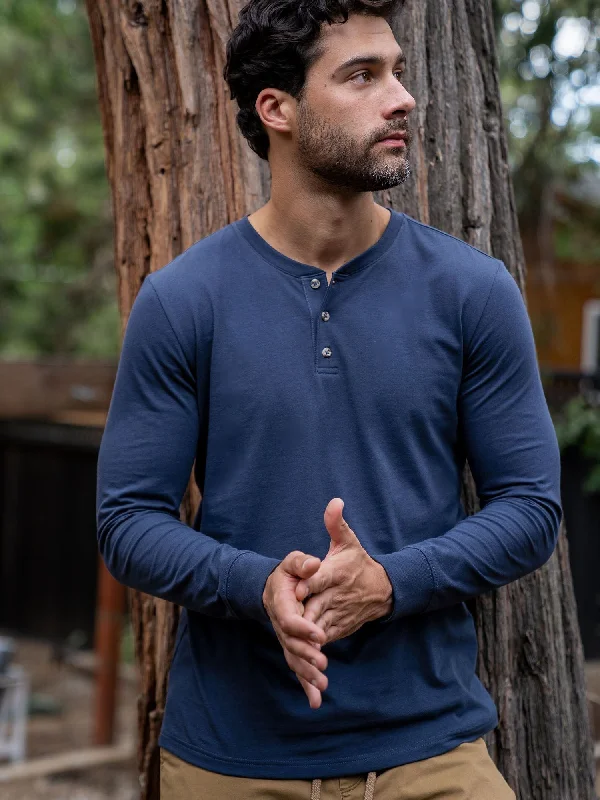 Odyssey Blue Long Sleeve Henley