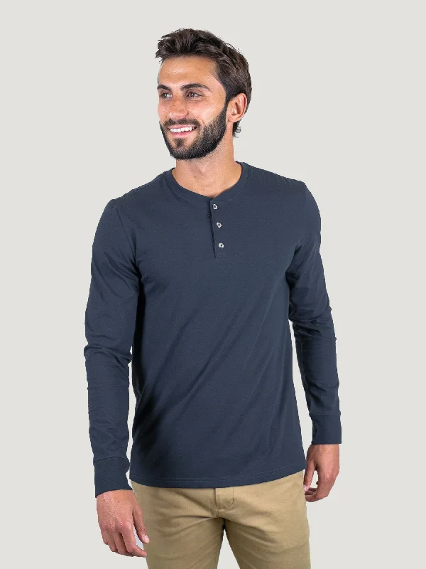 Odyssey Blue Long Sleeve Henley