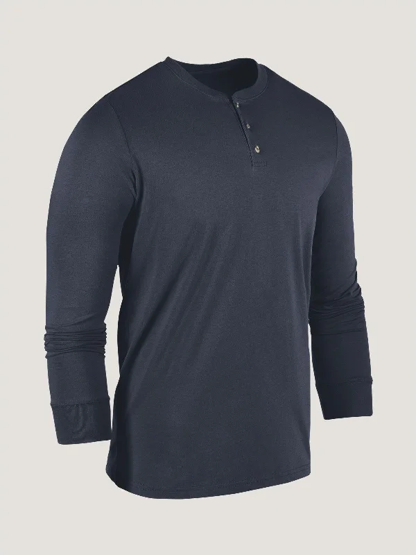 Odyssey Blue Long Sleeve Henley