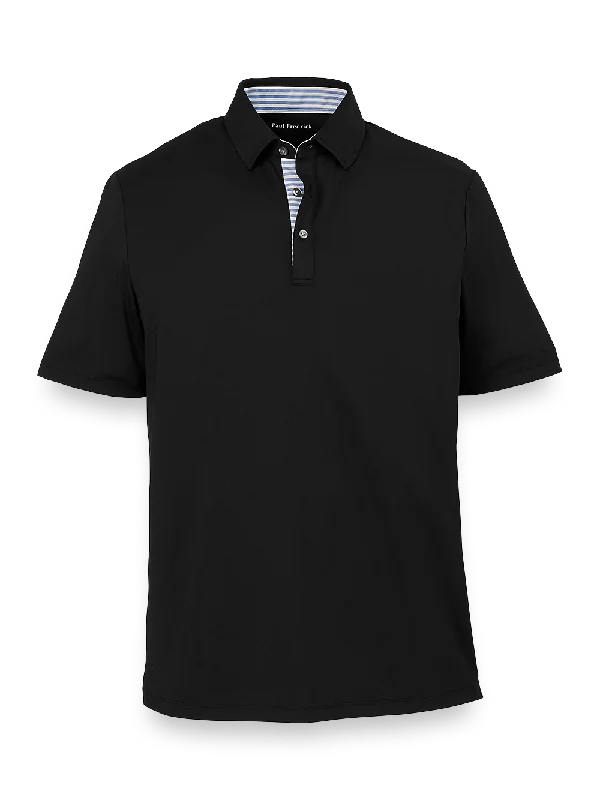 Performance Blend Three Button Polo - Black