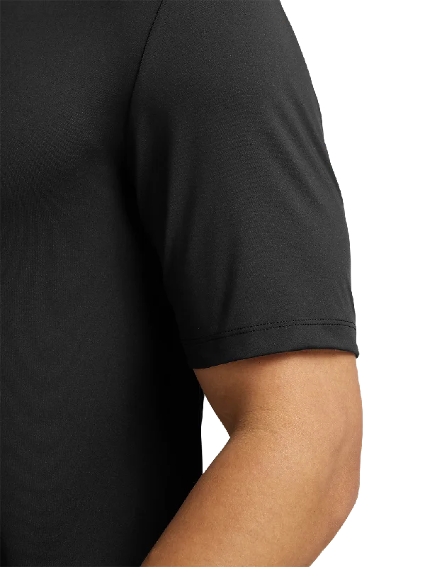 Performance Blend Three Button Polo - Black