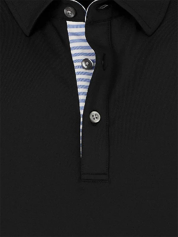 Performance Blend Three Button Polo - Black