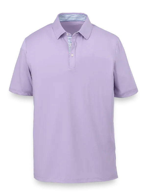 Performance Blend Three Button Polo - Light Purple