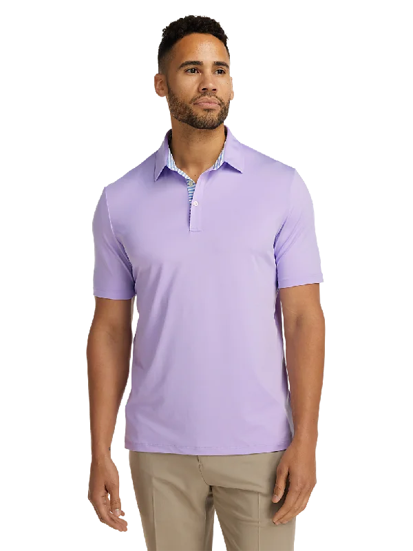 Performance Blend Three Button Polo - Light Purple