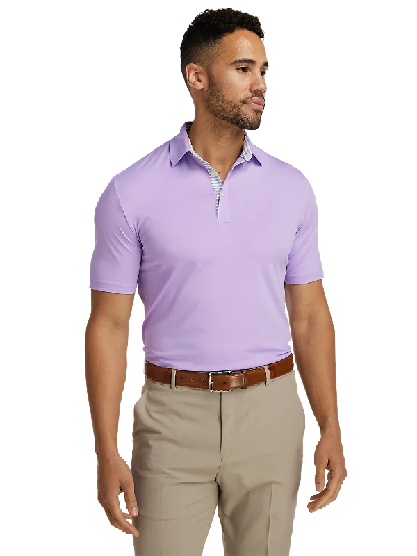 Performance Blend Three Button Polo - Light Purple