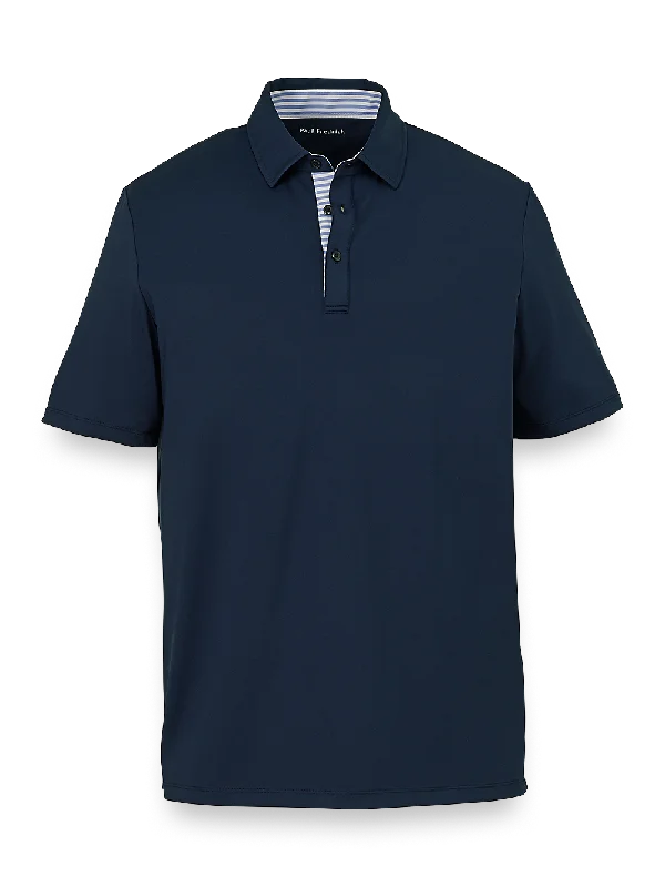 Performance Blend Three Button Polo - Navy