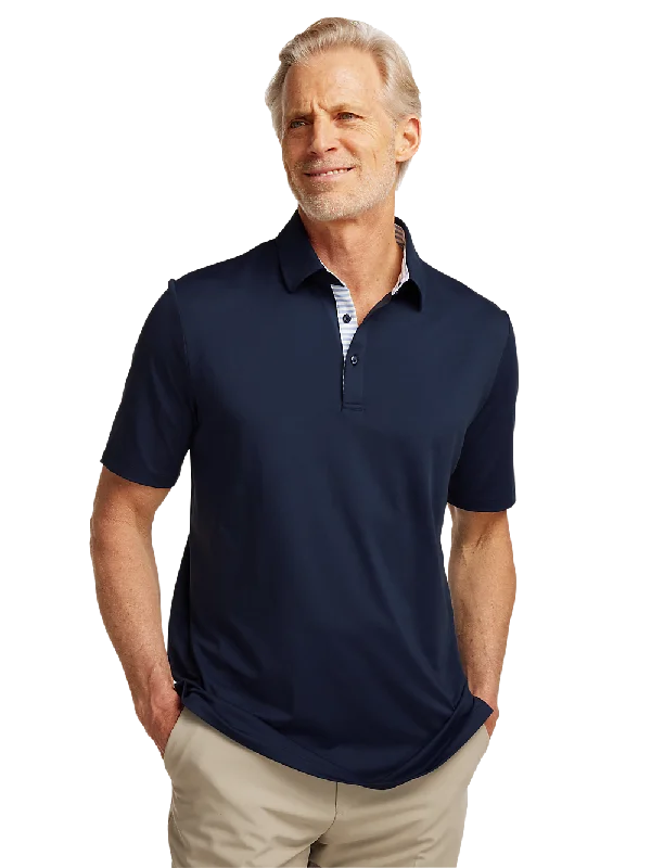 Performance Blend Three Button Polo - Navy