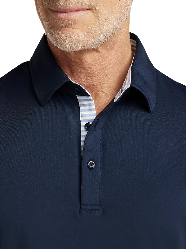 Performance Blend Three Button Polo - Navy