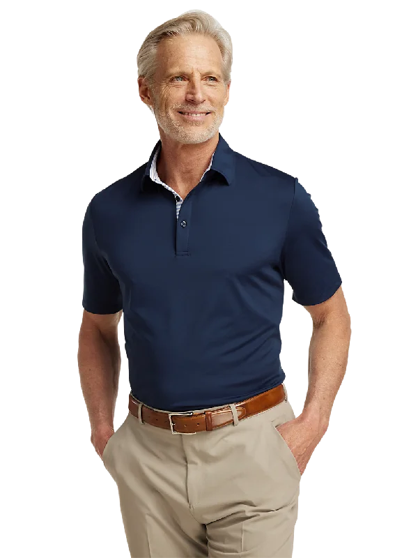 Performance Blend Three Button Polo - Navy