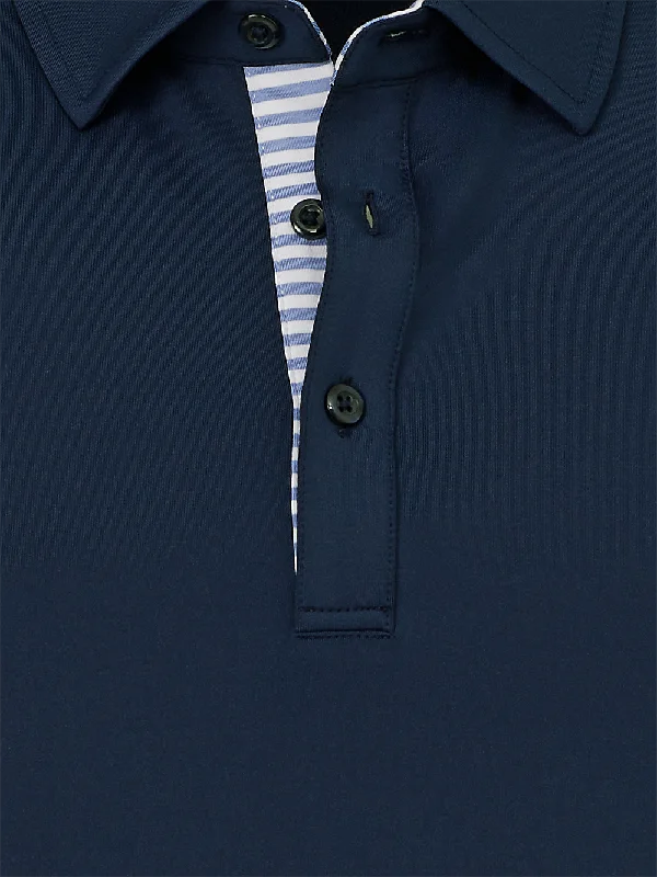 Performance Blend Three Button Polo - Navy