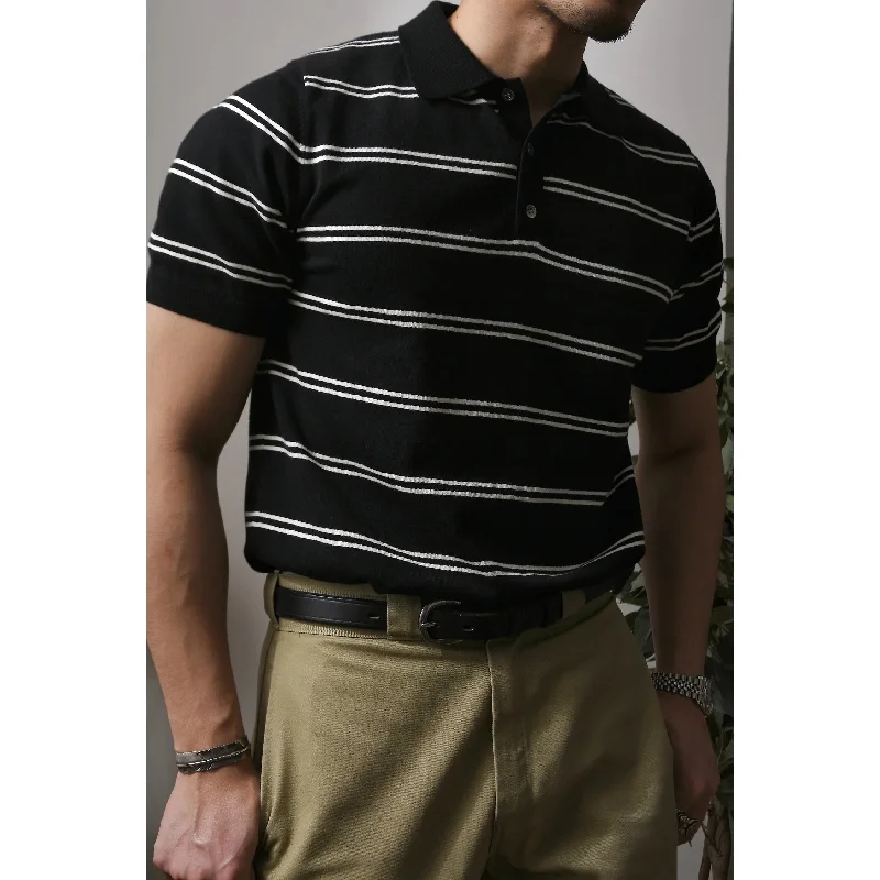 Classic Style Striped Polo Shirt for Men - Short Sleeves